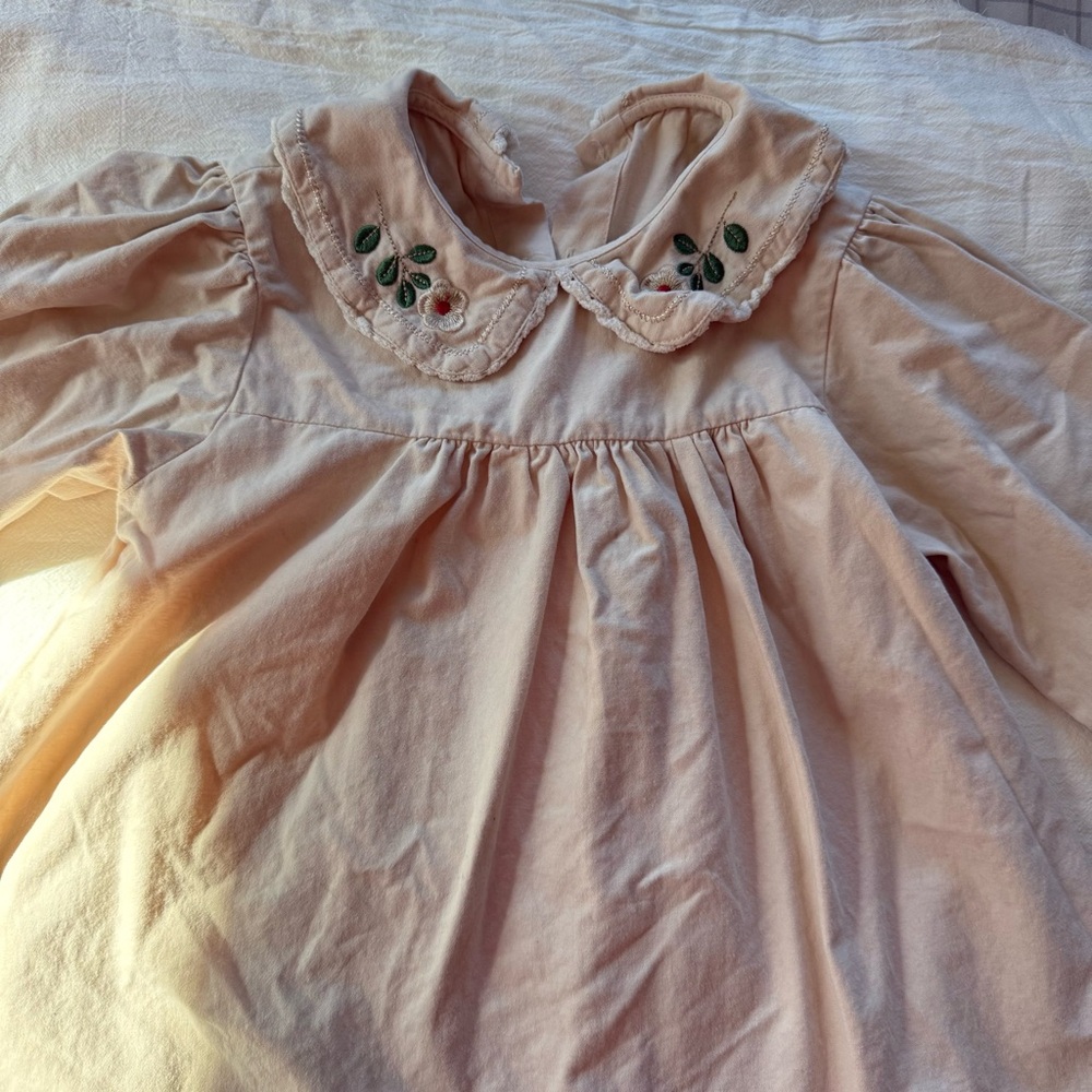 Cream Embroidered Collar Blouse